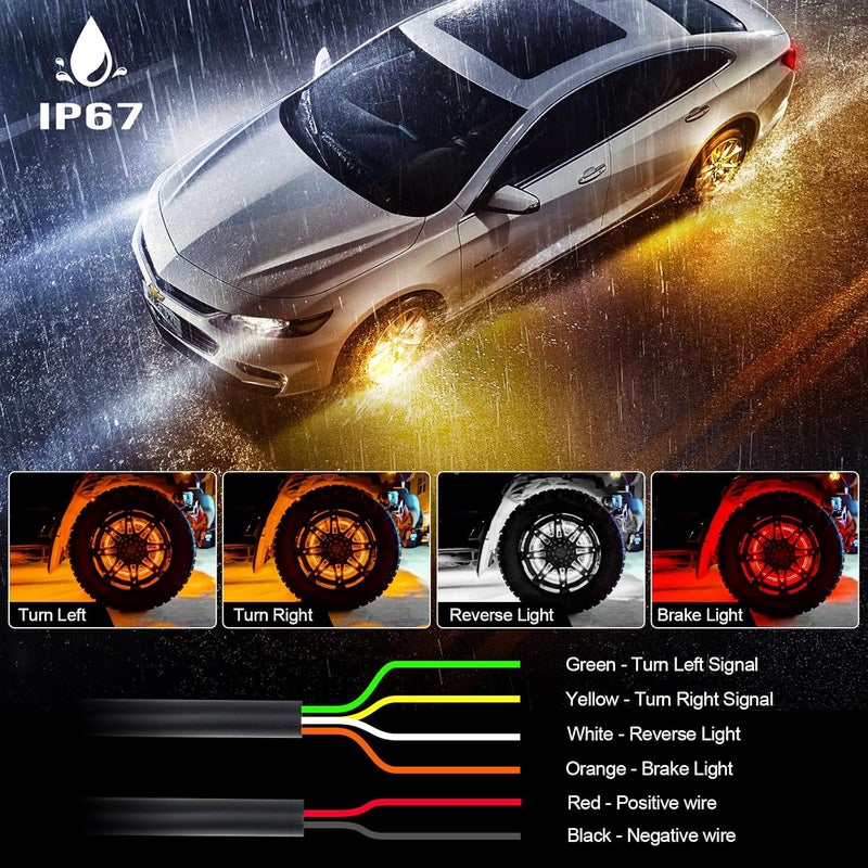 Beatto 15.5inch RGBW -Dreaming Color +Bright White Double Row Wheel Lights, Pure White and Rocker Switch Ctrl Wheel Ring Light for Car, Truck, Pickup, Vehical Offroad - Image 5